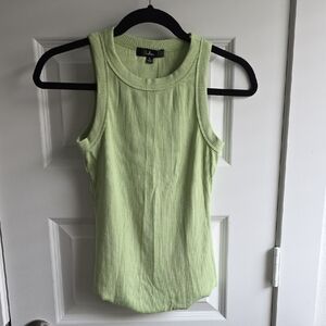 Lulus Lime Ribbed Tank Top Large G216
